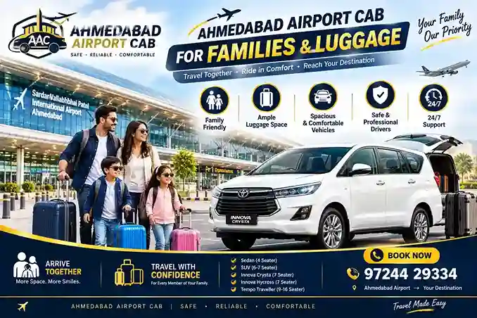 Ahmedabad Airport Cab for Families: Choosing the Right Taxi for Luggage