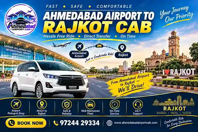Ahmedabad Airport to Rajkot Cab: Airport-Origin Taxi Booking Guide